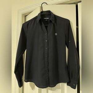 CHASE lands end navy blue button up